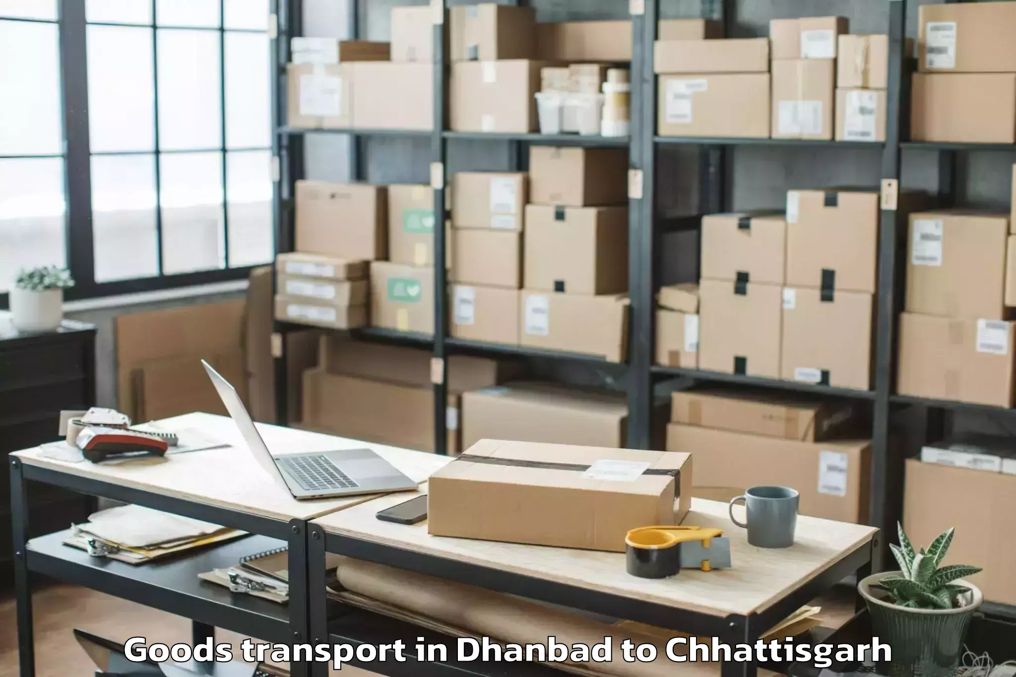 Dhanbad to Gunderdehi Goods Transport Booking